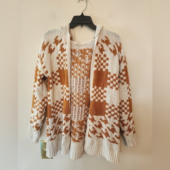 Rewind Cardigan off white and brown size small - Picture 1 of 3